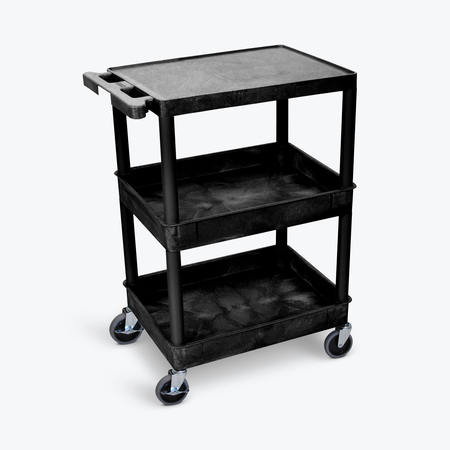 LUXOR 3 Shelf Black Tub Cart STC211-B